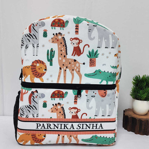 Personalised Animals Printed Kids Bag Pack